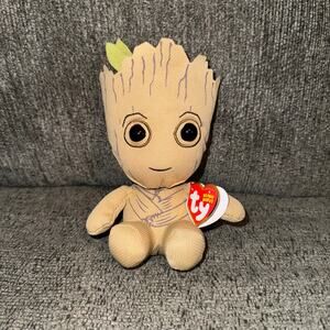 Ty Beanie Baby Marvel Baby Groot Mini Plush New w/ Tags Guardians of the Galaxy
